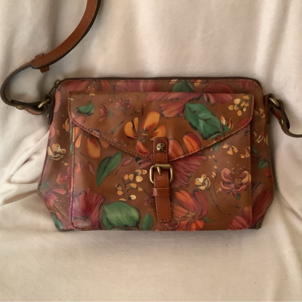 Patricia Nash Avellino Floral Leather Crossbody Bag